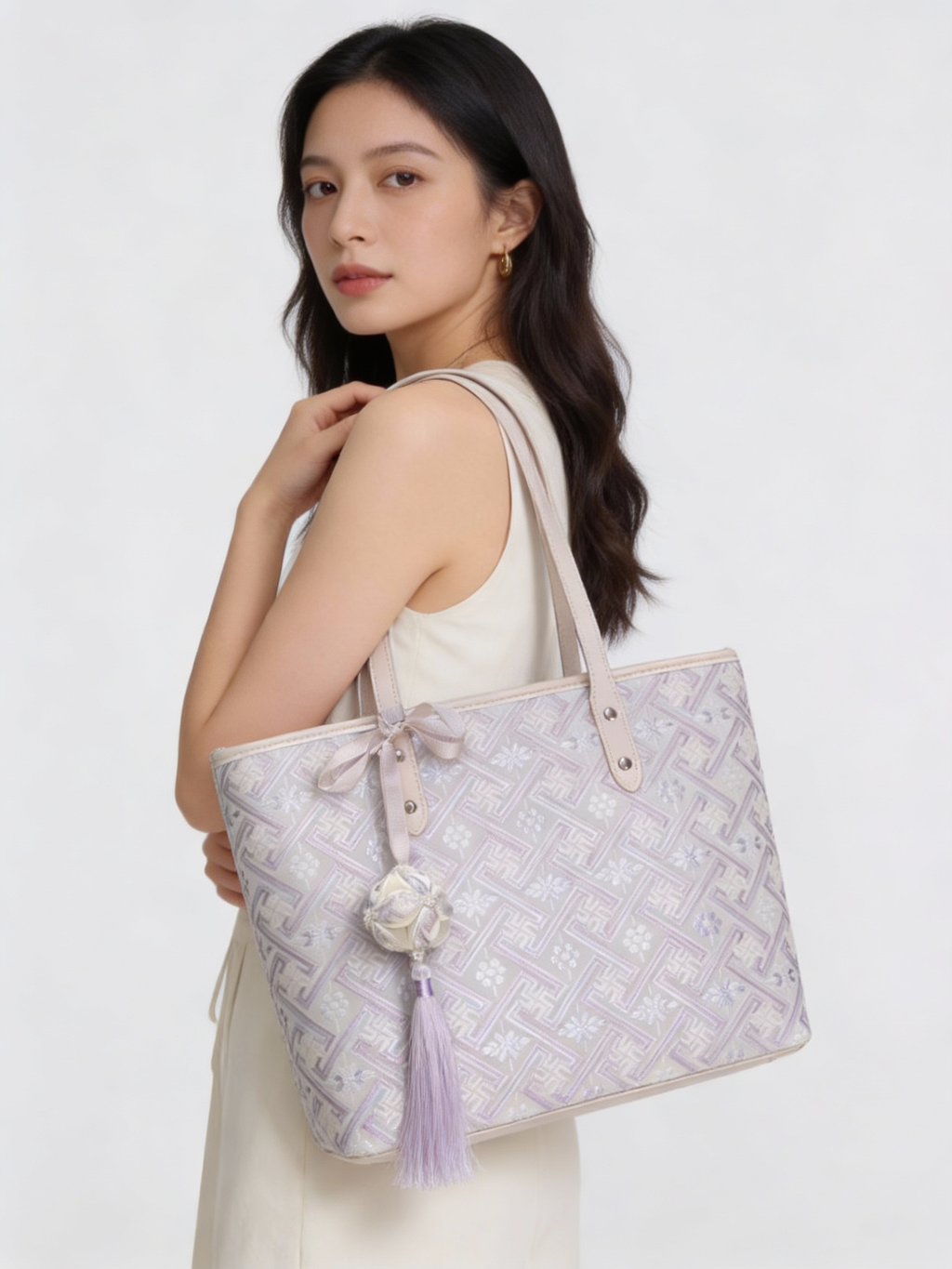 Zhuang Brocade Women's Tote Bag,